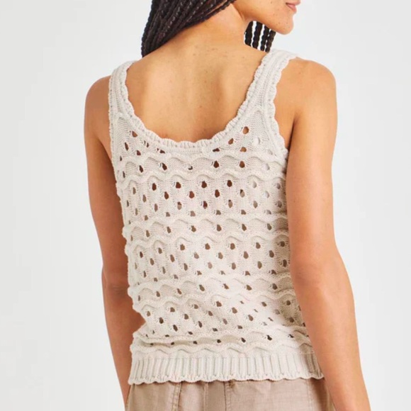 78. Splendid $128 Lowen Sweater Beige Knit Sleeveless Top - Picture 5 of 6